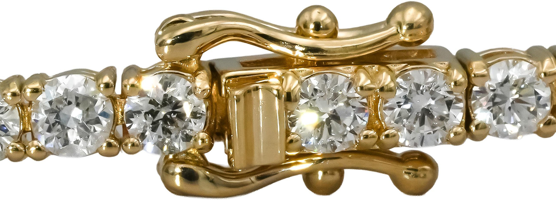 14k Yellow Gold Round Natural Diamond Tennis Bracelet 4.55CT