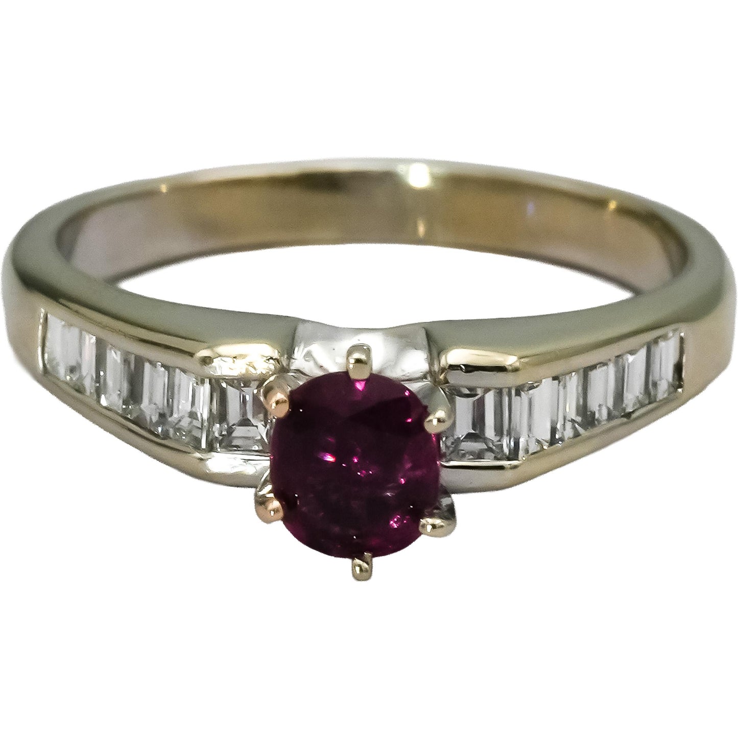 18k White Gold VS Diamond and Ruby Cocktail Ring 1.26CT Size 7.25