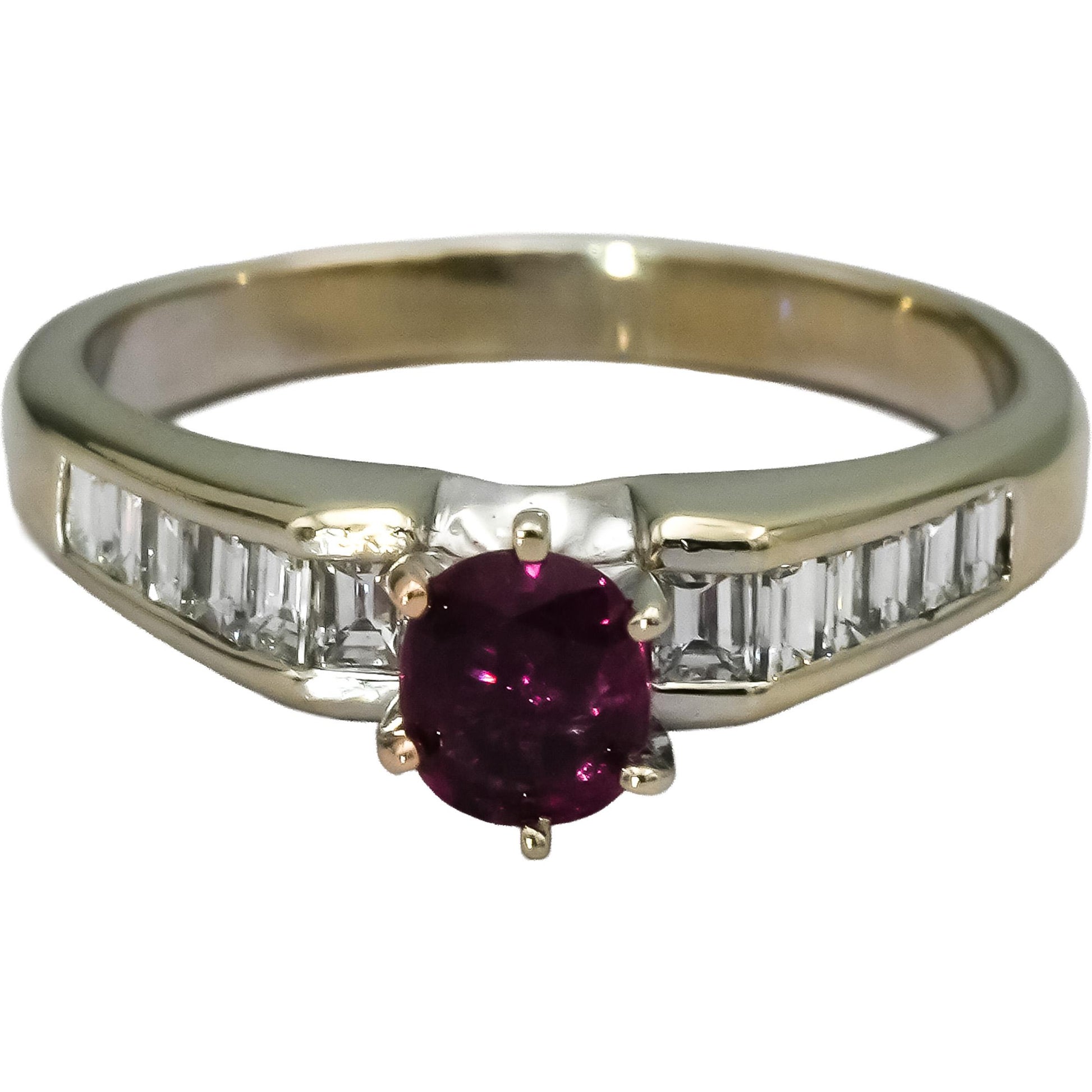 18k White Gold VS Diamond and Ruby Cocktail Ring 1.26CT Size 7.25