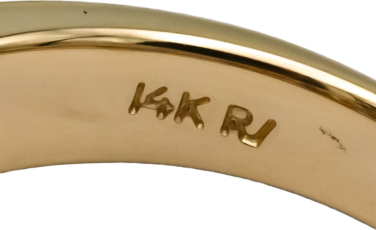 14k Yellow Gold Round Diamond Halo Ring 1.0CT Size 6.75