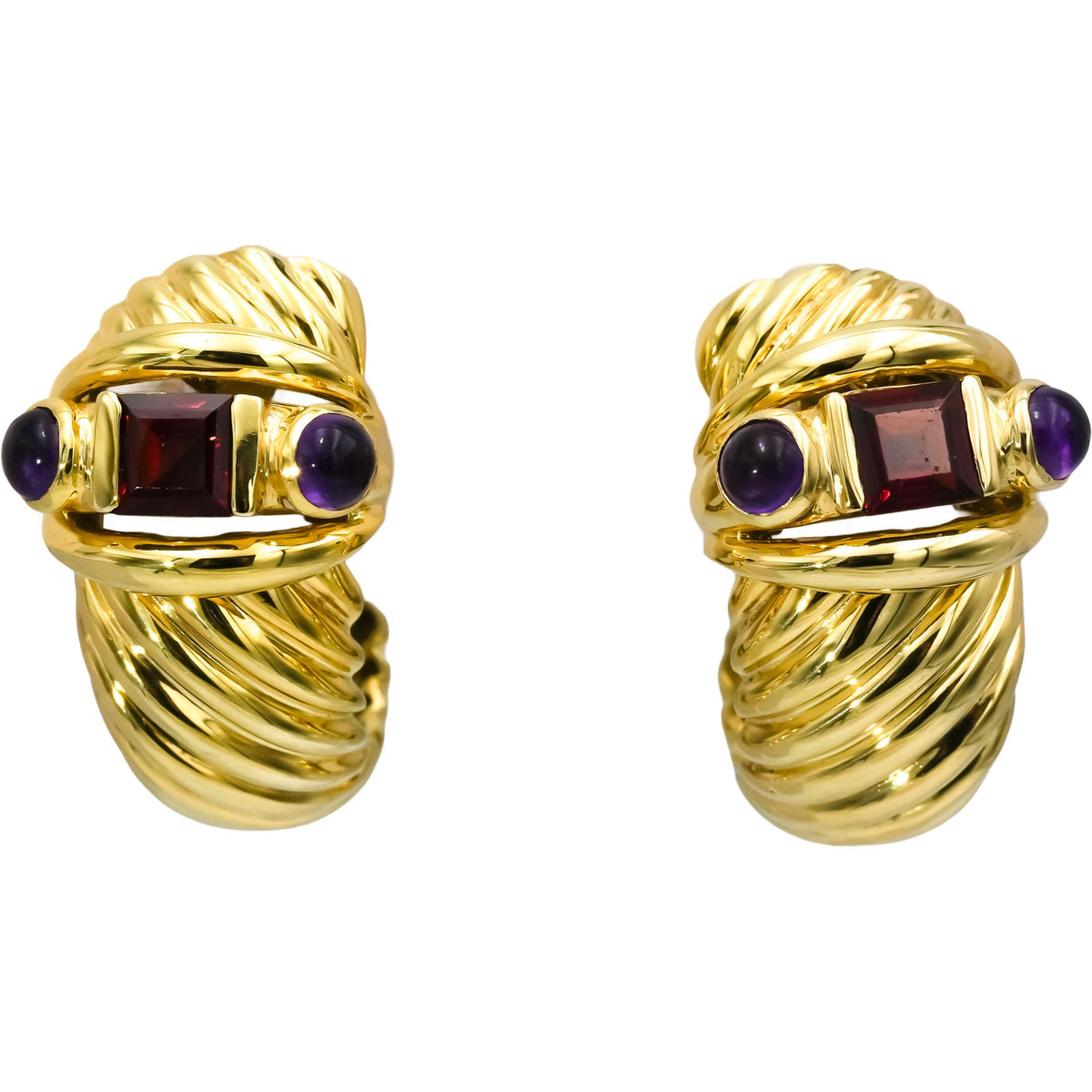 DAVID YURMAN 14k Yellow Gold Assorted Gemstone Renaissance Shrimp Earrings