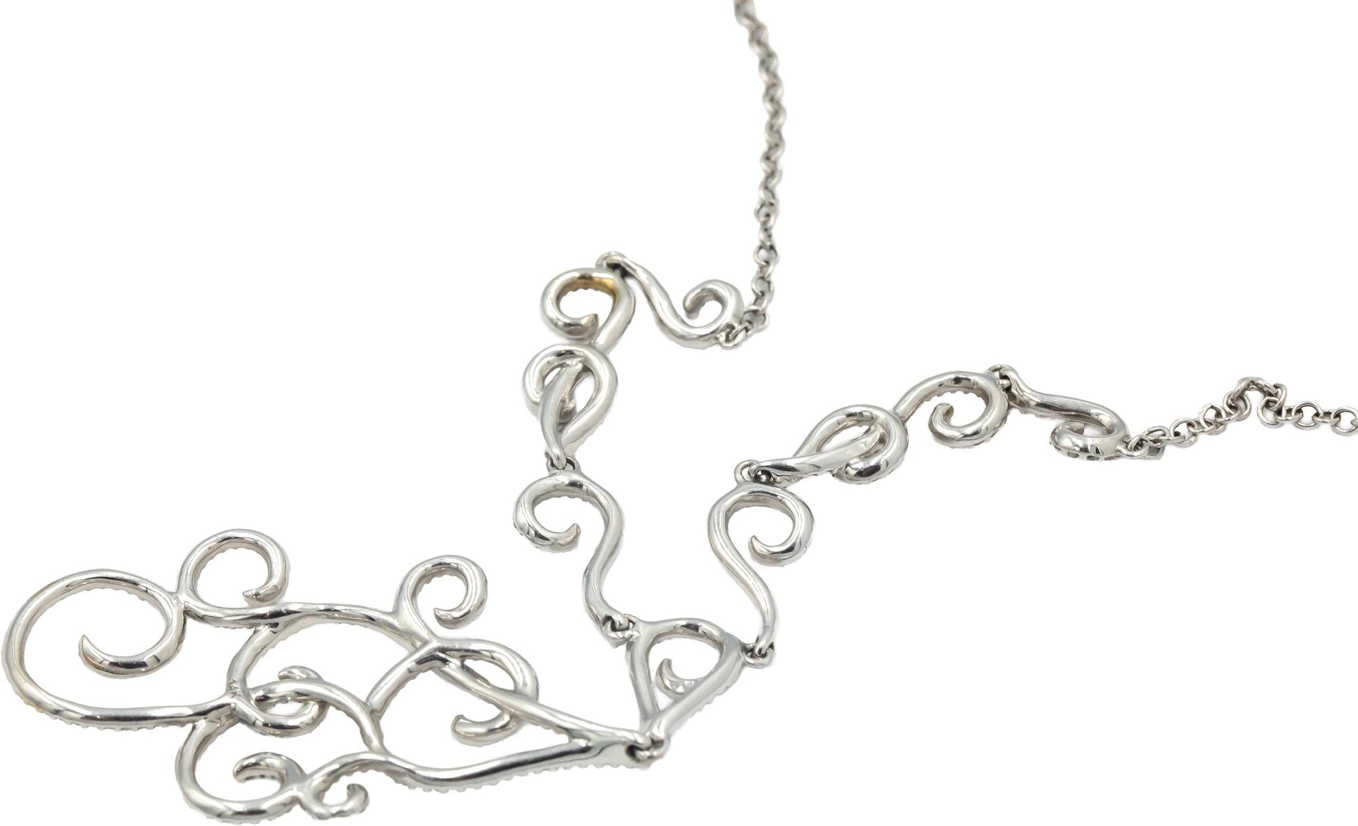 14k White Gold 1.0CT Diamond Formal Chain Necklace
