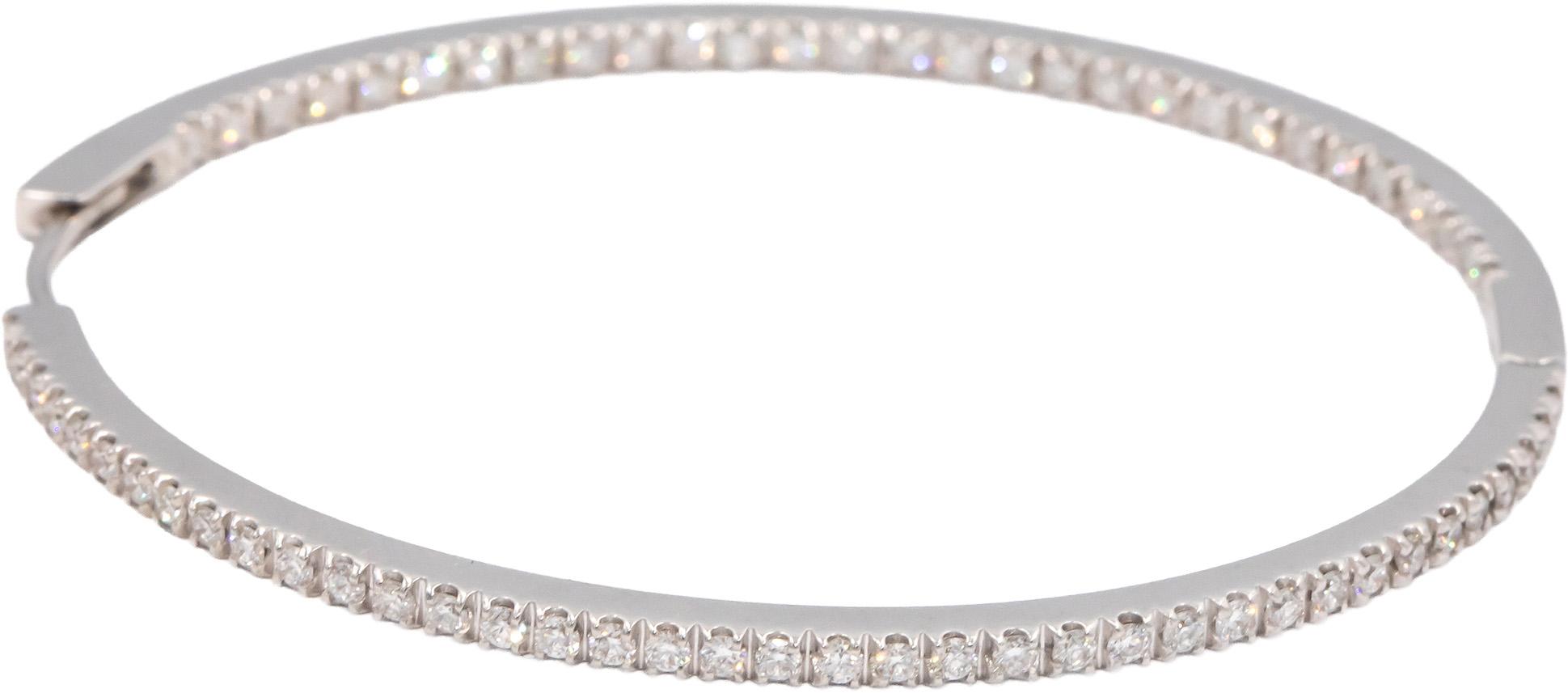 18k White Gold VS Round Diamond Large Oval Hoop Earrings 2.0CT