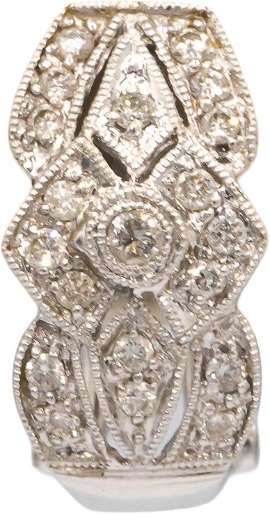 18k White Gold 0.70CT Diamond Curved Huggie Earrings