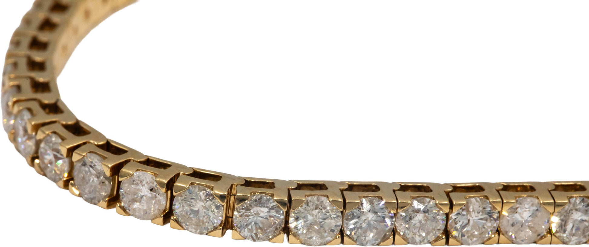 14K Yellow Gold Jewelry Round Cut Diamond Tennis Bracelet 10.0CT