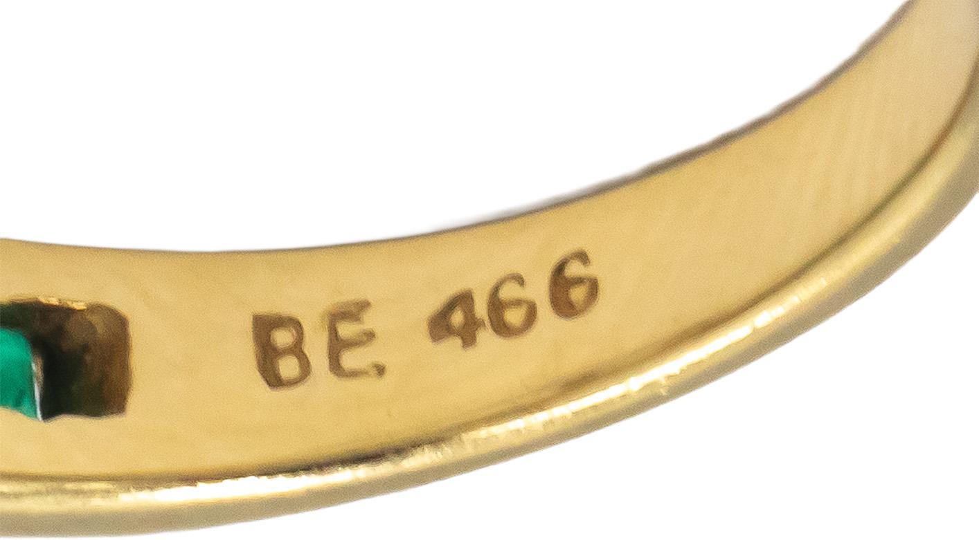 KALATI 18k Yellow & White Gold Diamond and Emerald Butterfly Ring 0.68CT Size 6