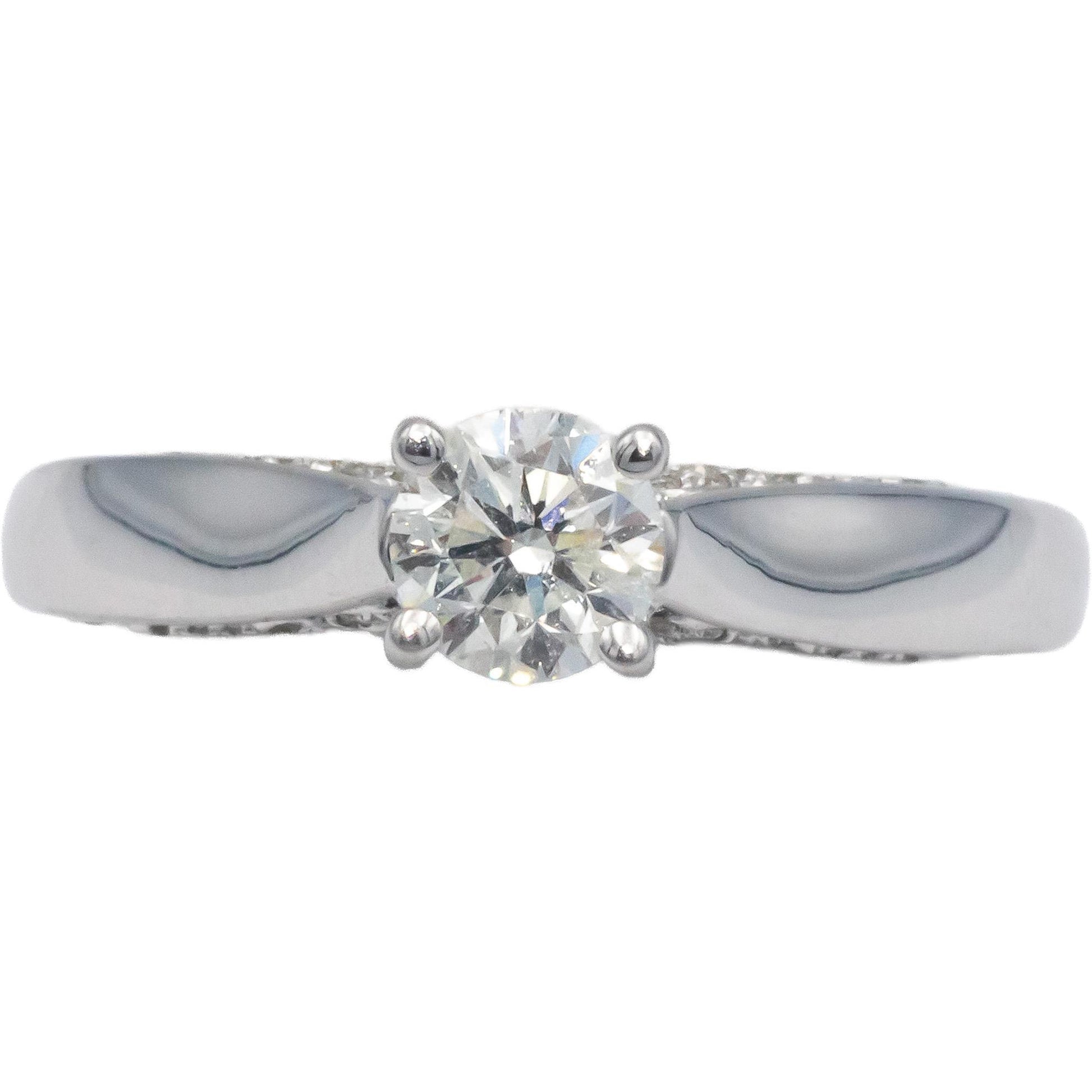 14k White Gold 1.0CT Round Cut Diamond Engagement Ring w/ 0.60CT Center Size 7