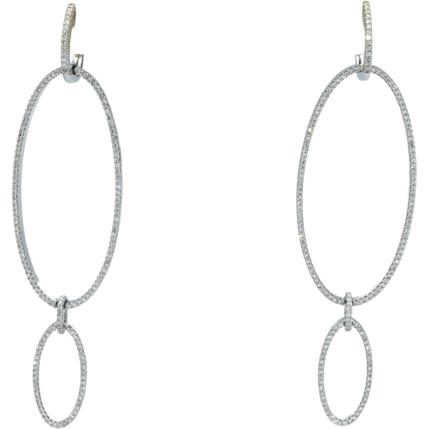 VERA WANG LOVE 10k White Gold 1.0CT VS Diamond Oval Runway Drop Dangle Earrings