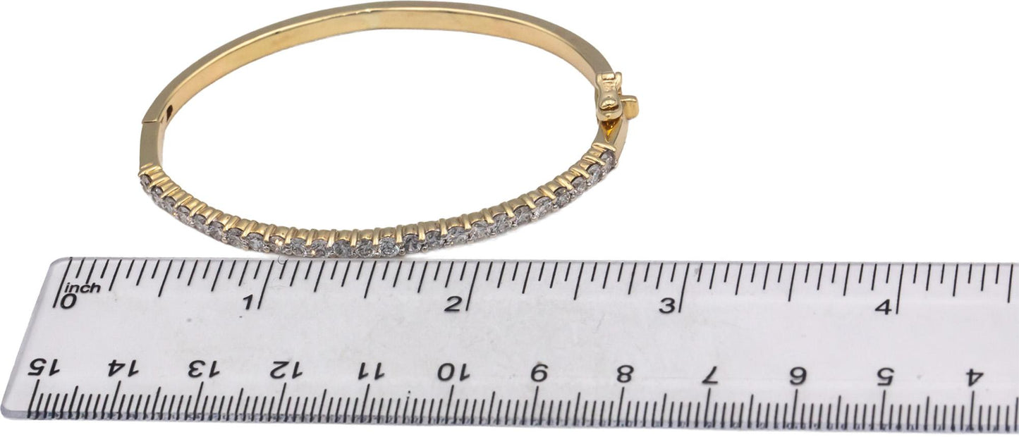14k Yellow Gold Jewelry Round Diamond Bangle Bracelet 1.25CT