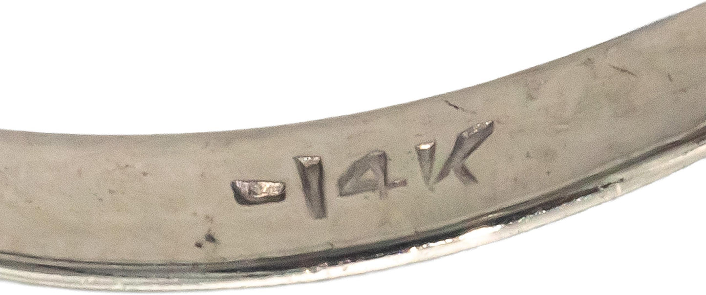 Vintage Antique 14k White Gold 0.63CT Diamond Ring w/ 0.23CT Center Size 8.25