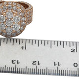 14k Rose Gold  Lab Grown Round Diamond Pave Cluster Ring 8.0CT Size 8.5