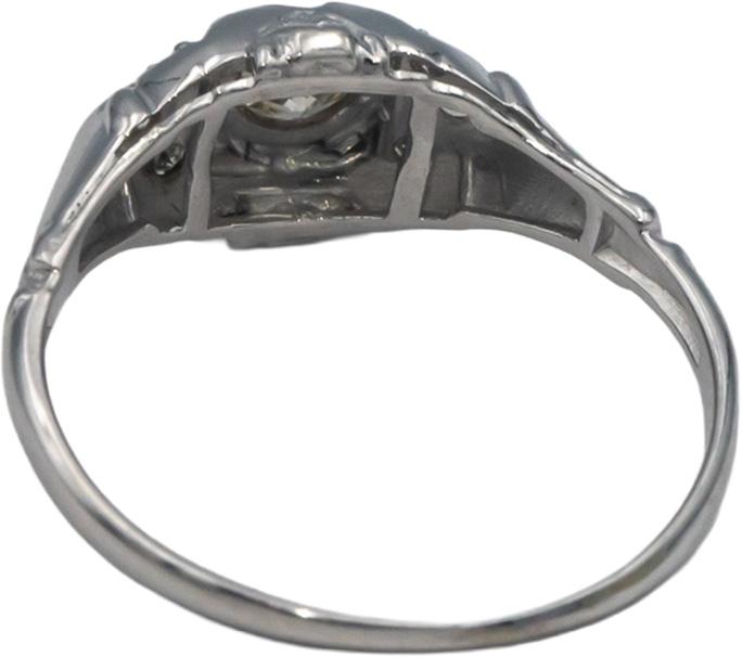 Vintage Antique 14k White Gold 0.33CT Diamond Ring w/ 0.25 Center Size 7