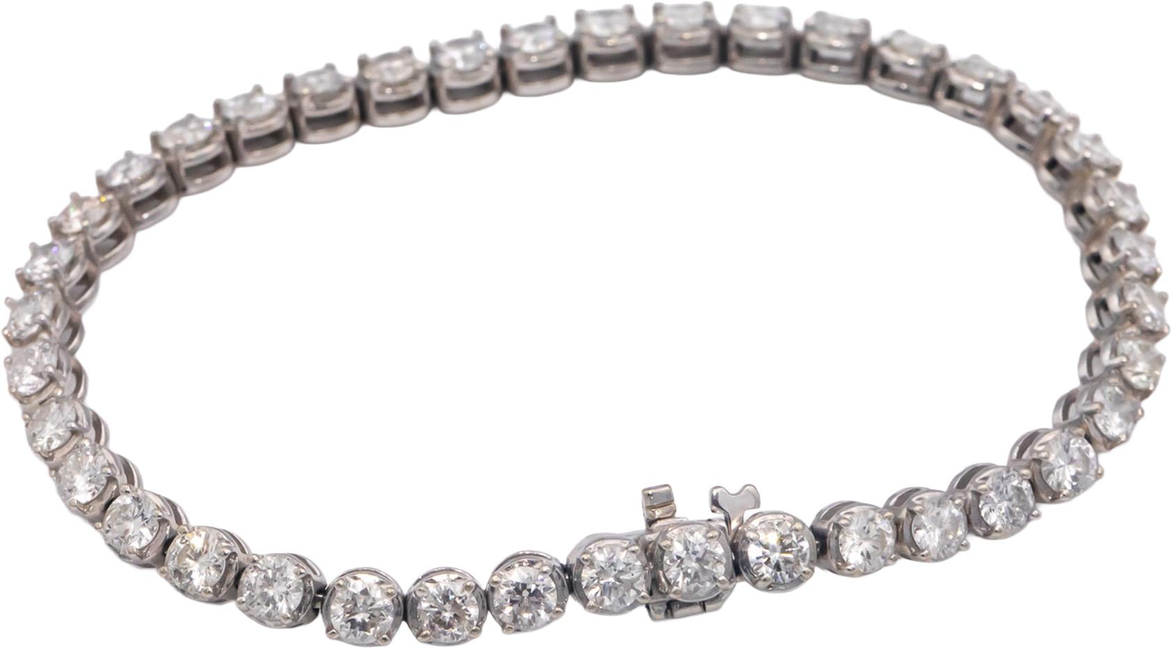 Diamond Round Cut 14k White Gold Jewelry Tennis Bracelet 6.0CT