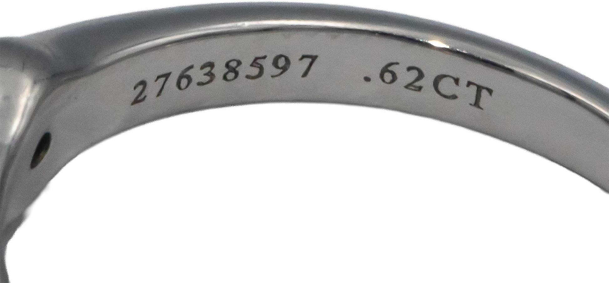 $8800 TIFFANY & CO. Platinum .63CT Round Diamond Engagement Ring w/ Box Papers
