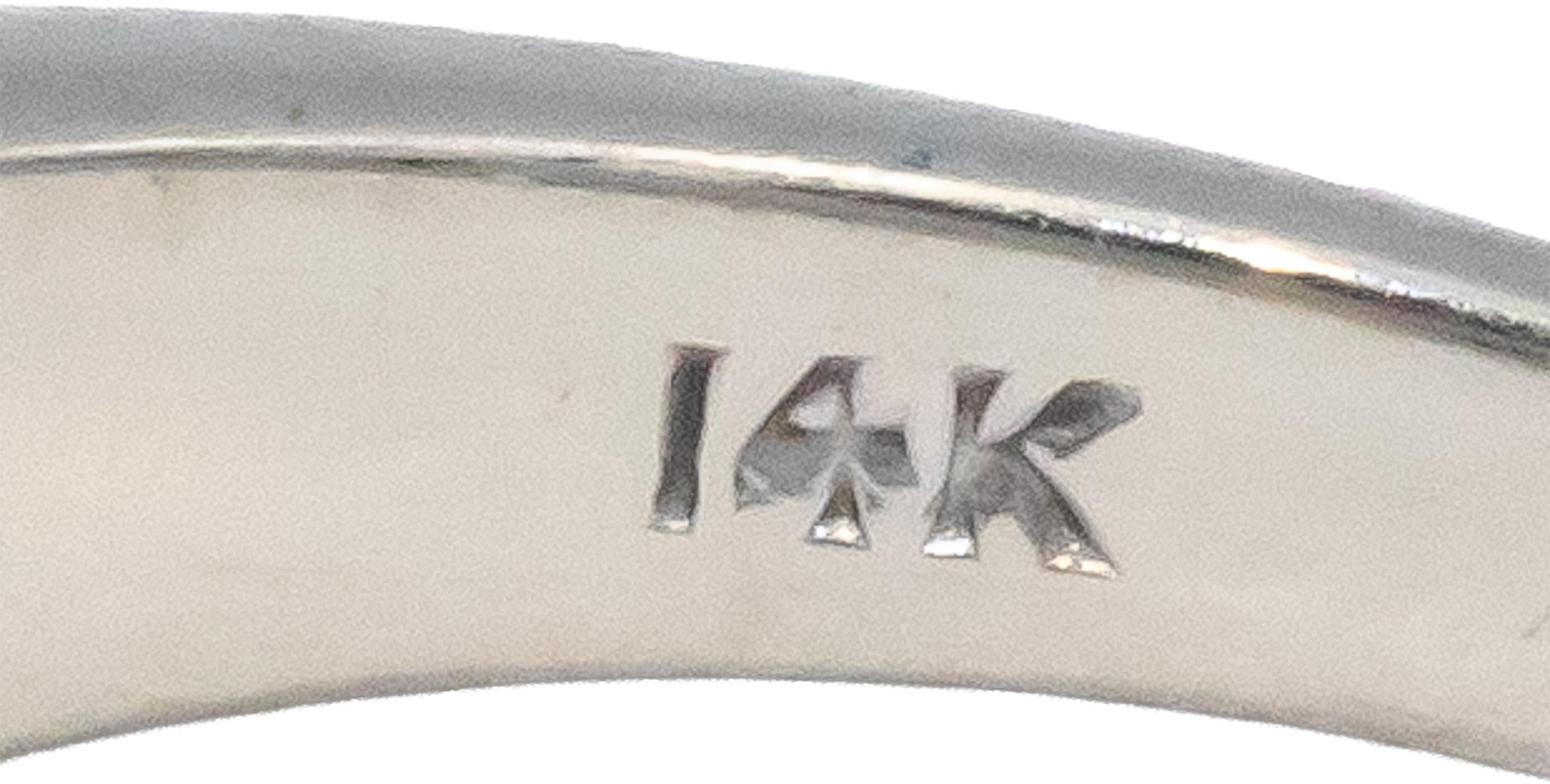 Vintage 1950s 14k White Gold Round Diamond Band Ring 0.15CT Size 6