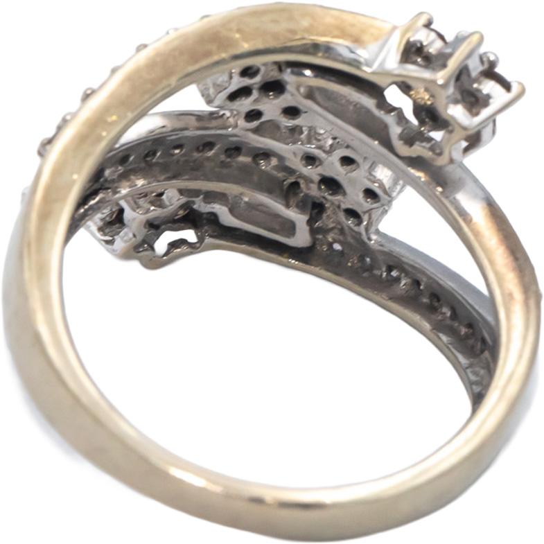 14k White Gold Jewelry 0.75CT Round Cut Diamond Floral Ring Size 8.25