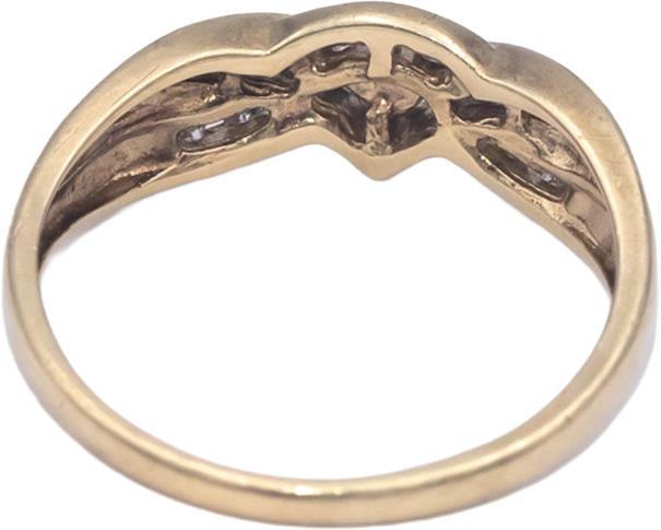 10k Yellow Gold 0.20CT Round Cut Diamond Band Ring Size 7.5