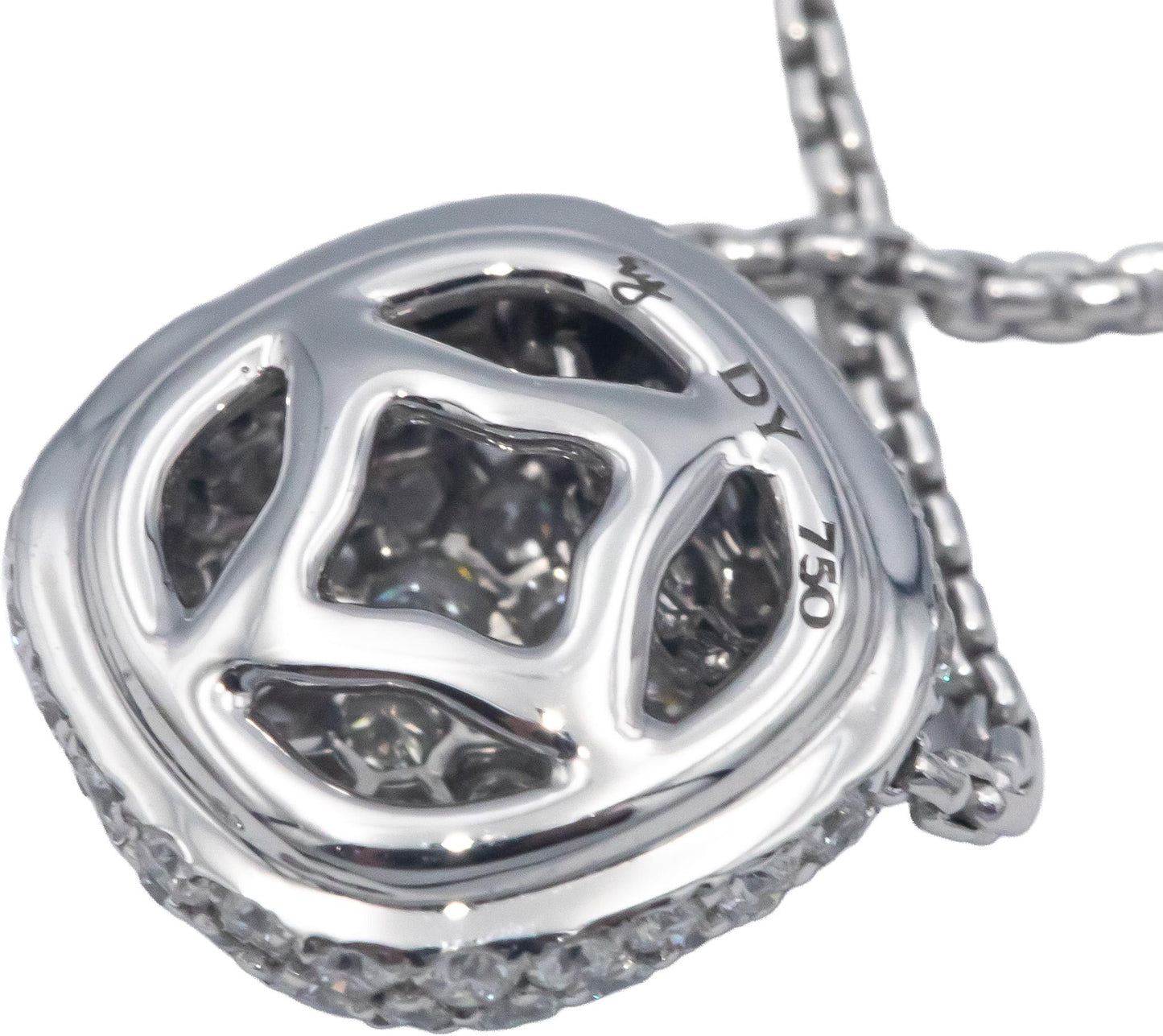DAVID YURMAN 18k White Gold 0.63CT VS Diamond Pave Pendant Necklace $3500