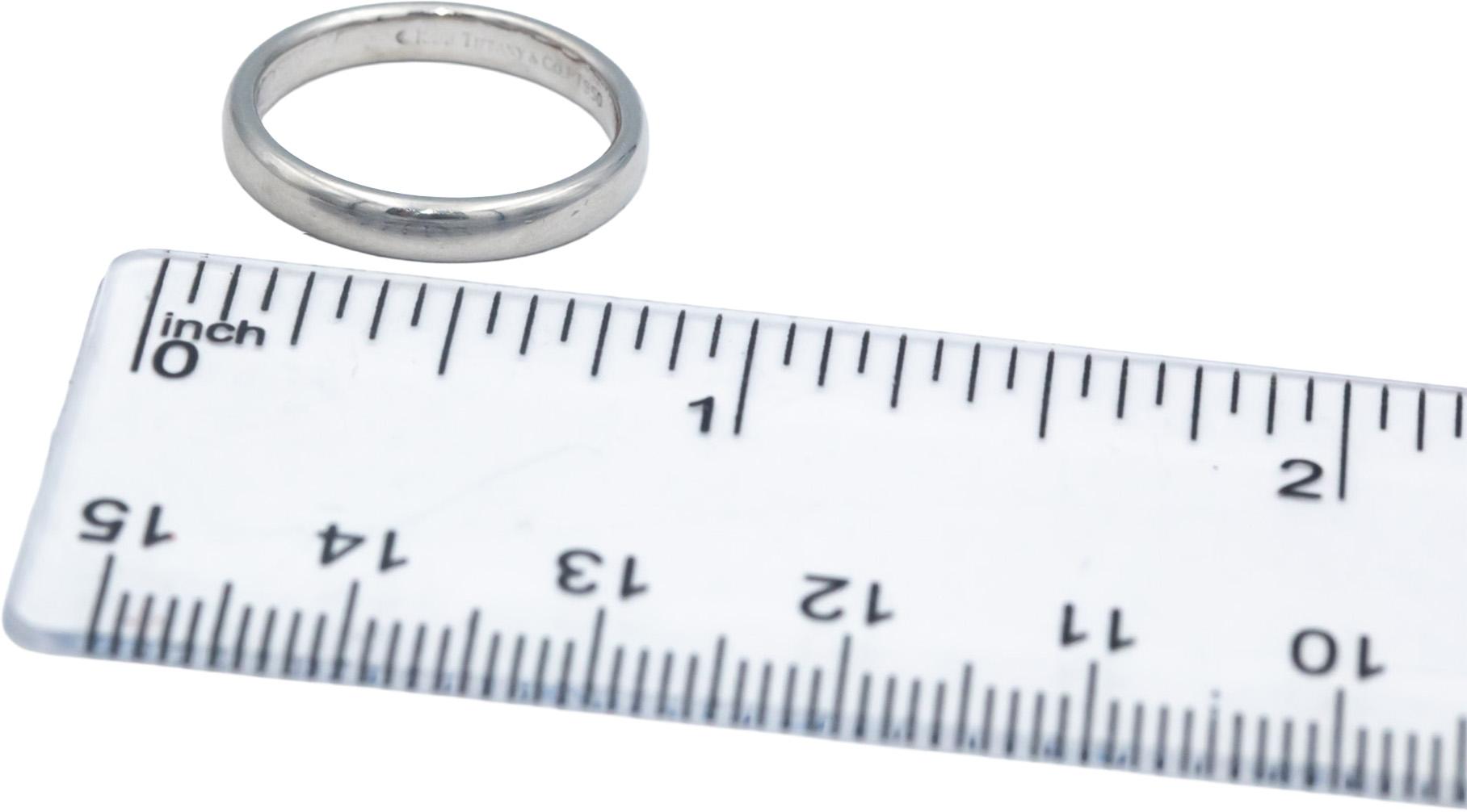 TIFFANY & CO. Platinum Jewelry Wedding Band Ring Size 5.25