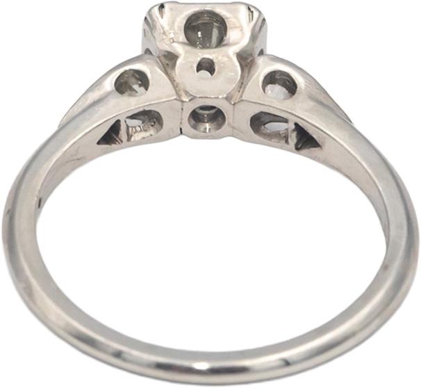 Antique Vintage Platinum 0.50CT VS Euro Cut Diamond Engagement Ring Size 4.75