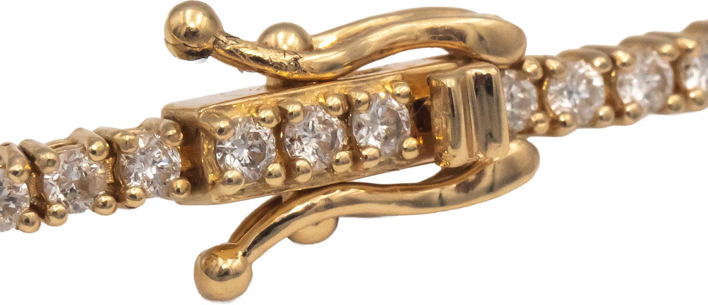 14k Yellow Gold Jewelry 1.95CT VS Round Cut Prong Set Diamond Tennis Bracelet