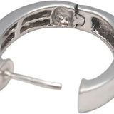 14k White Gold Princess Cut Invisible Set Oval Hoop Earrings 1.0CT
