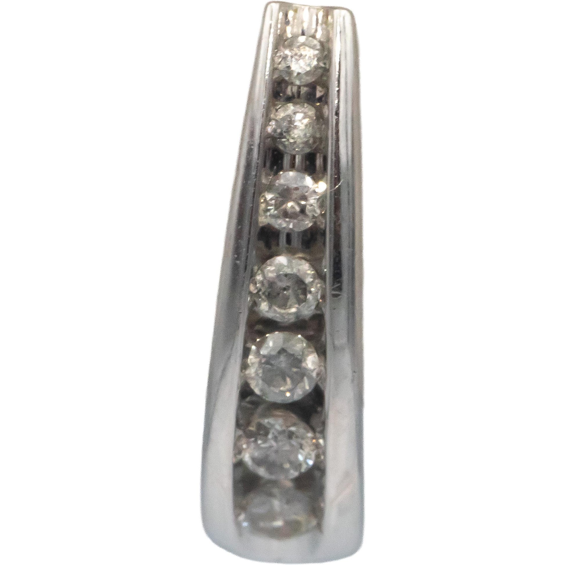 14k White Gold 0.35CT Round Cut Channel Set Curved Stud Earrings