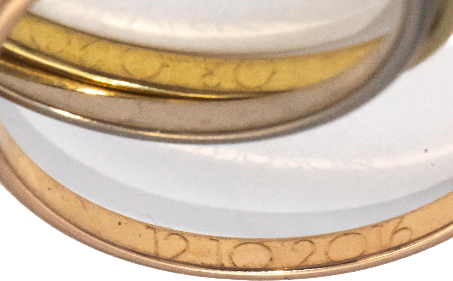 CARTIER 18k Tri-Color Gold Trinity Band Ring Euro Size 51 Size 5.75 w/ Papers