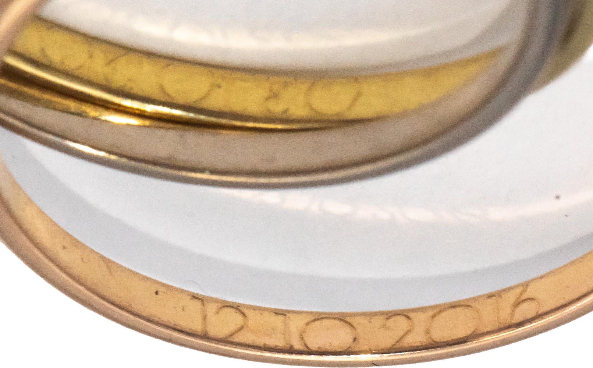 CARTIER 18k Tri-Color Gold Trinity Band Ring Euro Size 51 Size 5.75 w/ Papers
