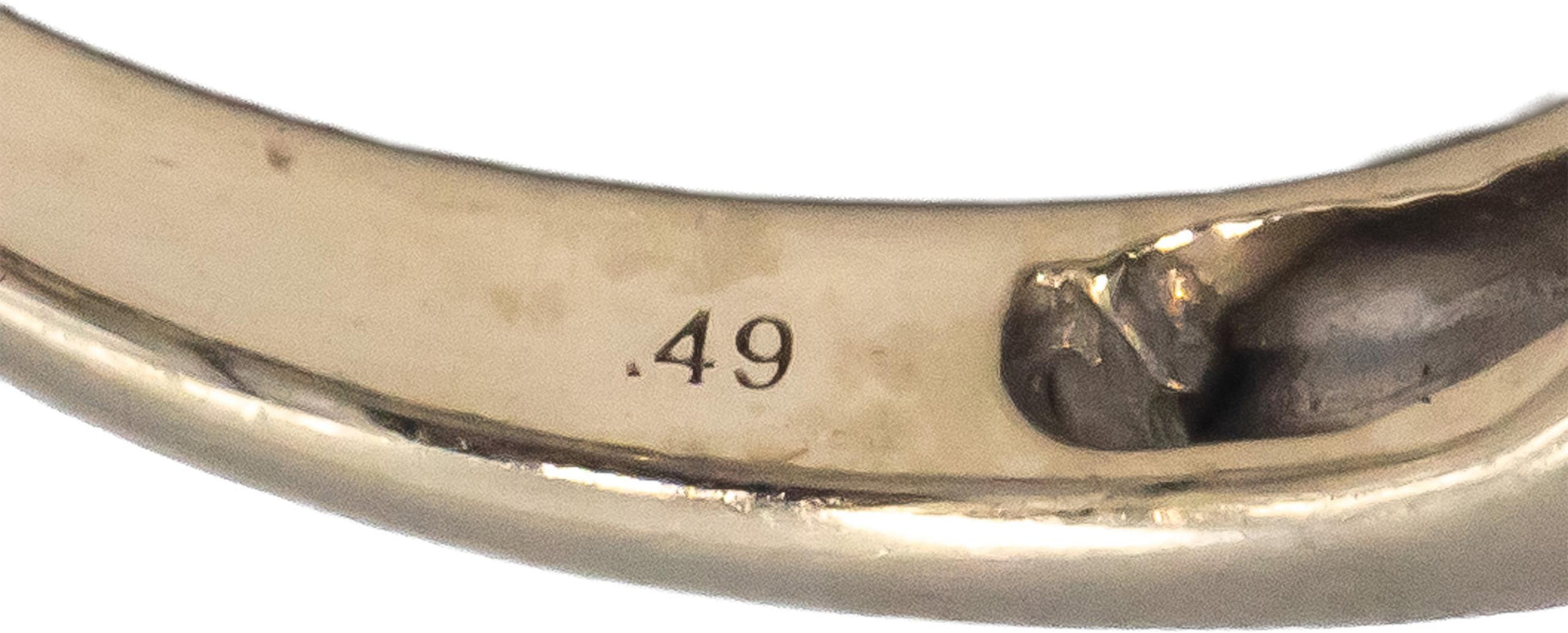 14k White Gold Round Cut Three-Stone Diamond Ring 0.50CT Size 4.5
