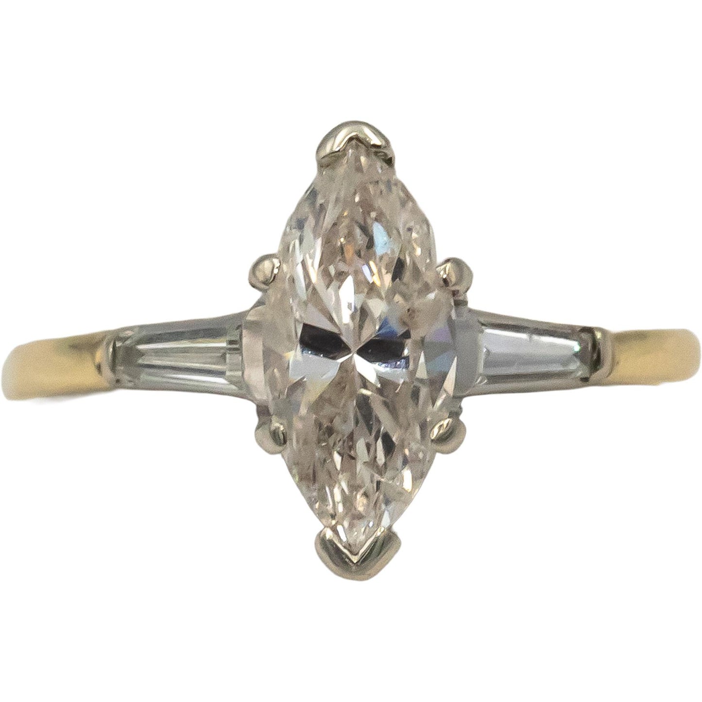 14k Yellow & White Gold Diamond Engagement Ring 1.32CT w/ 1.20CT Center Size 7