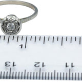 Vintage Antique 18k White Gold Round Diamond Solitaire Ring 0.16CT Size 7.25
