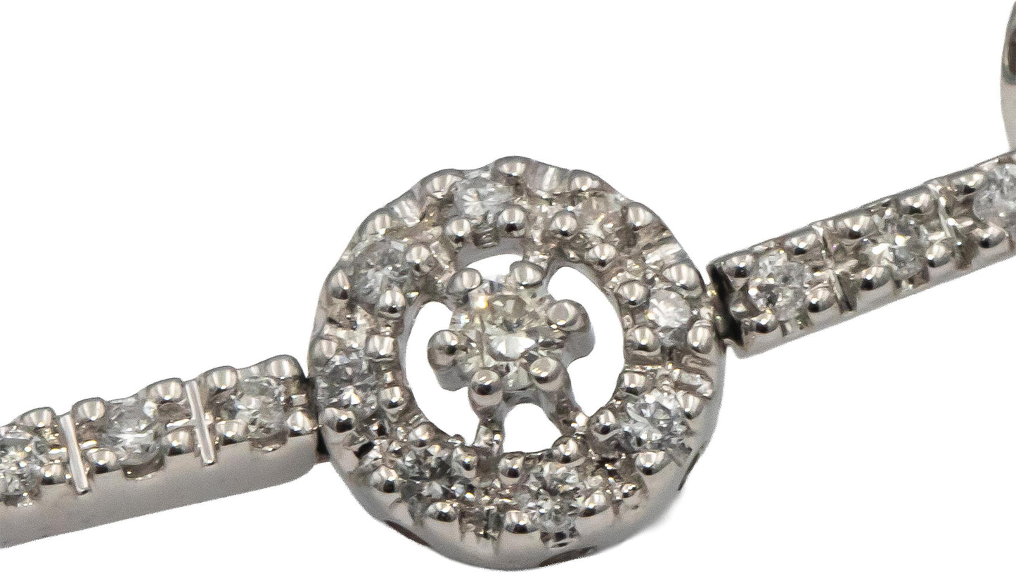 14k White Gold Round Cut Diamond Fancy Link Bracelet 2.0CT