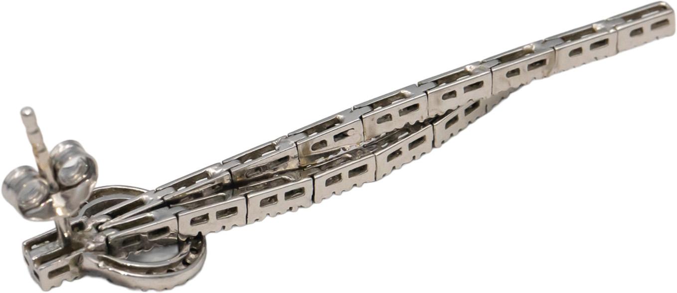 14k White Gold Round Diamond Drop Dangle Earrings 1.0CT