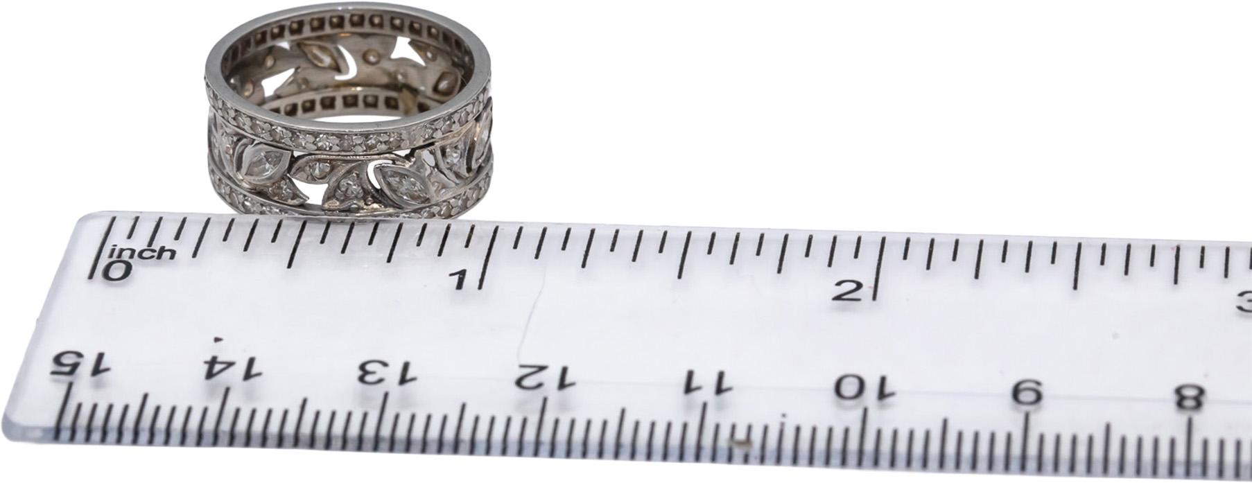 Antique Vintage Platinum VS Diamond Eternity Band Ring 1.0CT Size 6