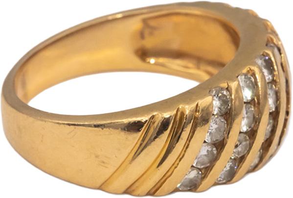 14k Yellow Gold Round Channel Set Diamond Band Ring 0.75CT Size 6