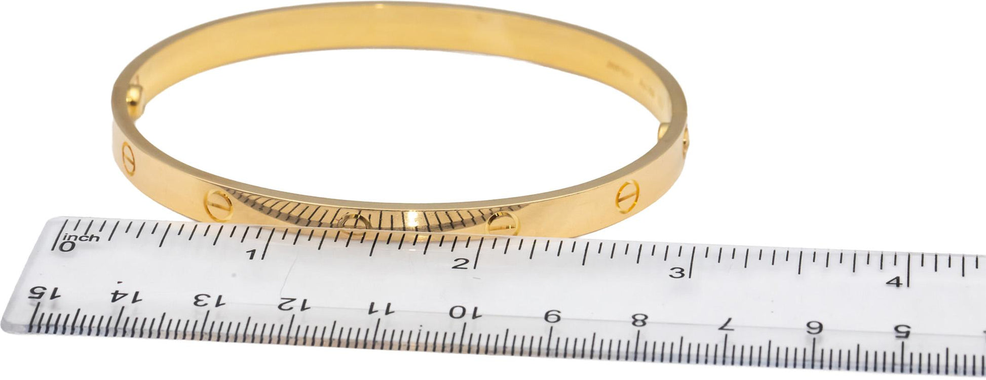 CARTIER 18k Gold Love Collection Screw Motif 6.0mm Bangle Bracelet Size 21 $7950