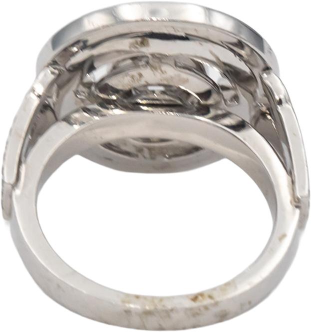 14k White Gold Round White & Blue Diamond Cocktail Ring 0.75CT Size 7