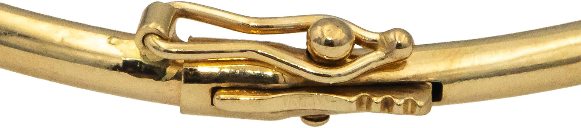 14k Yellow Gold Round Ruby and Diamond Bangle Bracelet 0.17CT