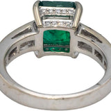 GIA Certified 18k White Gold Zambia Emerald Diamond Cocktail Ring 2.69 Size 5.5