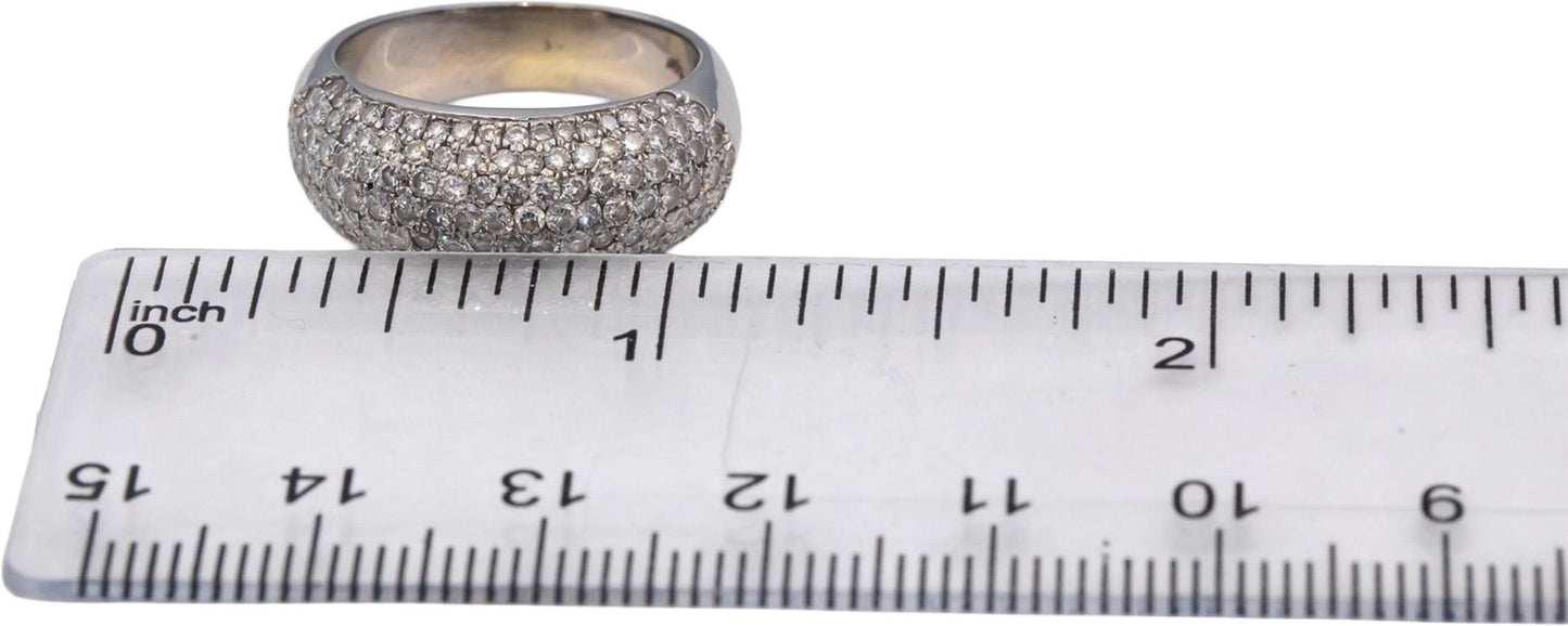 14k White Gold Round Diamond Pave Dome Cluster Ring 1.50CT Size 7