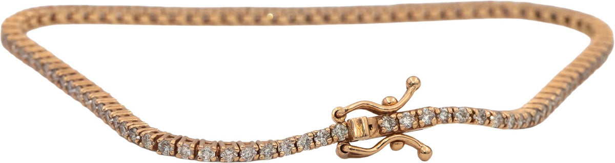 14k Rose Gold Round Diamond Tennis Bracelet 1.72CT