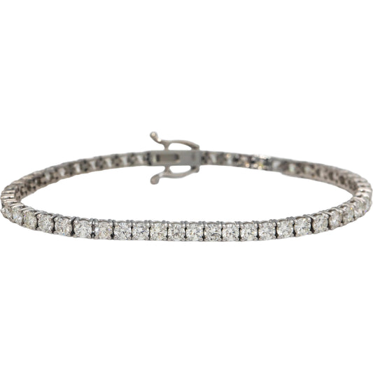 14k White Gold VS Round Diamond Tennis Bracelet 6.46CT
