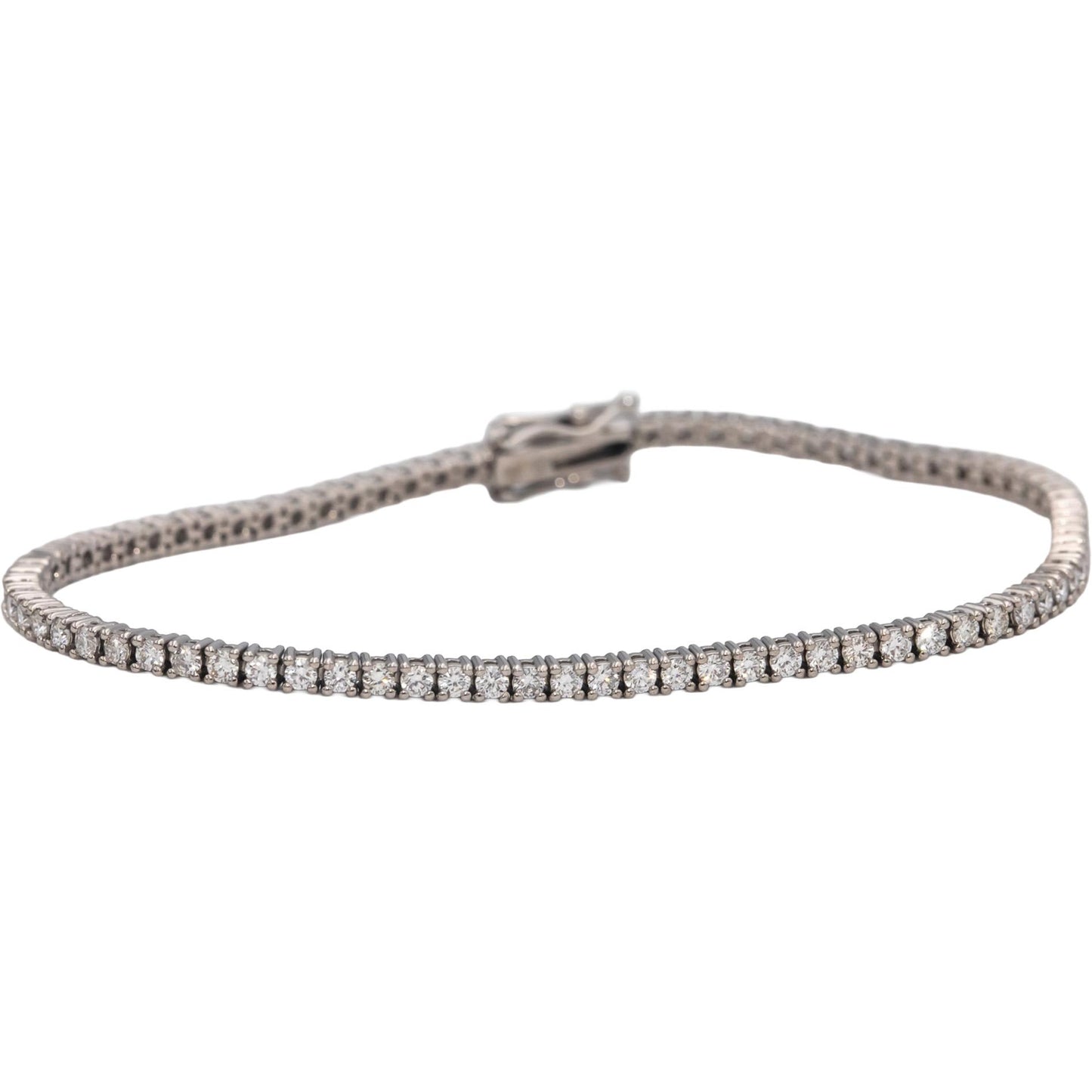 14k White Gold VS Round Diamond Tennis Bracelet 2.10CT
