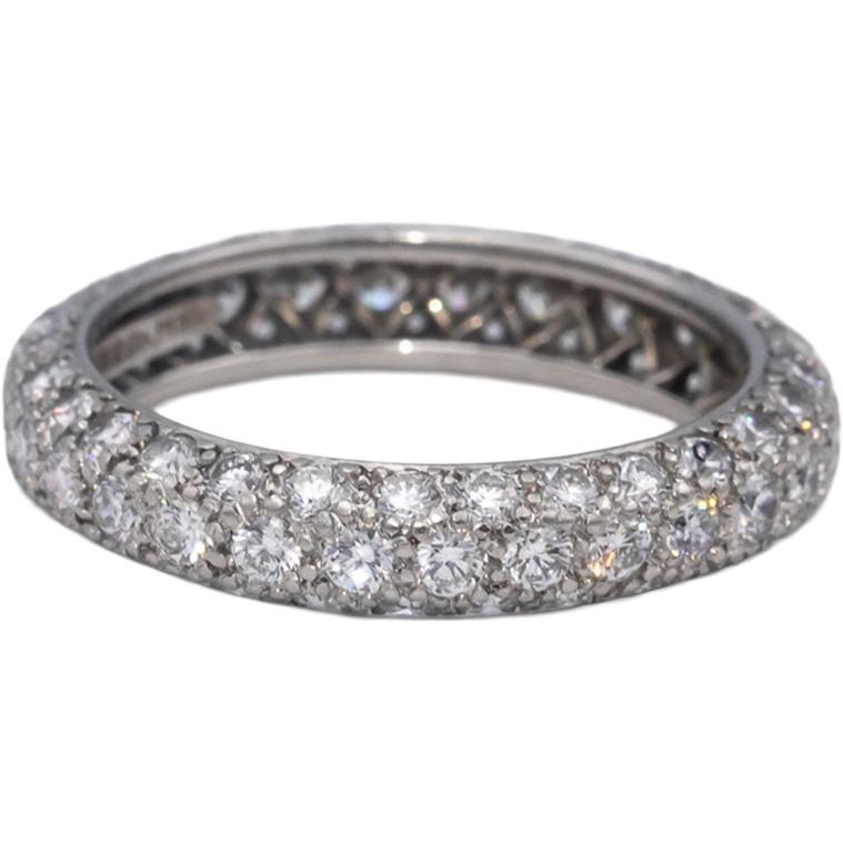TIFFANY & CO. Platinum VS Round Diamond Eternity Band Ring 2.50CT Size 6.5