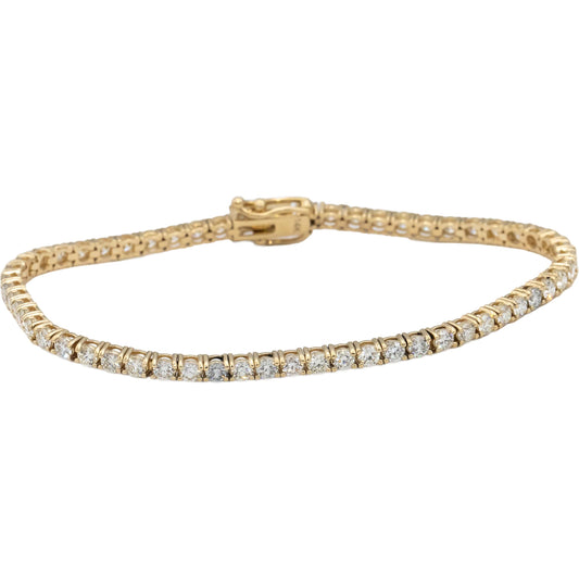 14k Yellow Gold VS Round Diamond Tennis Bracelet 4.65CT