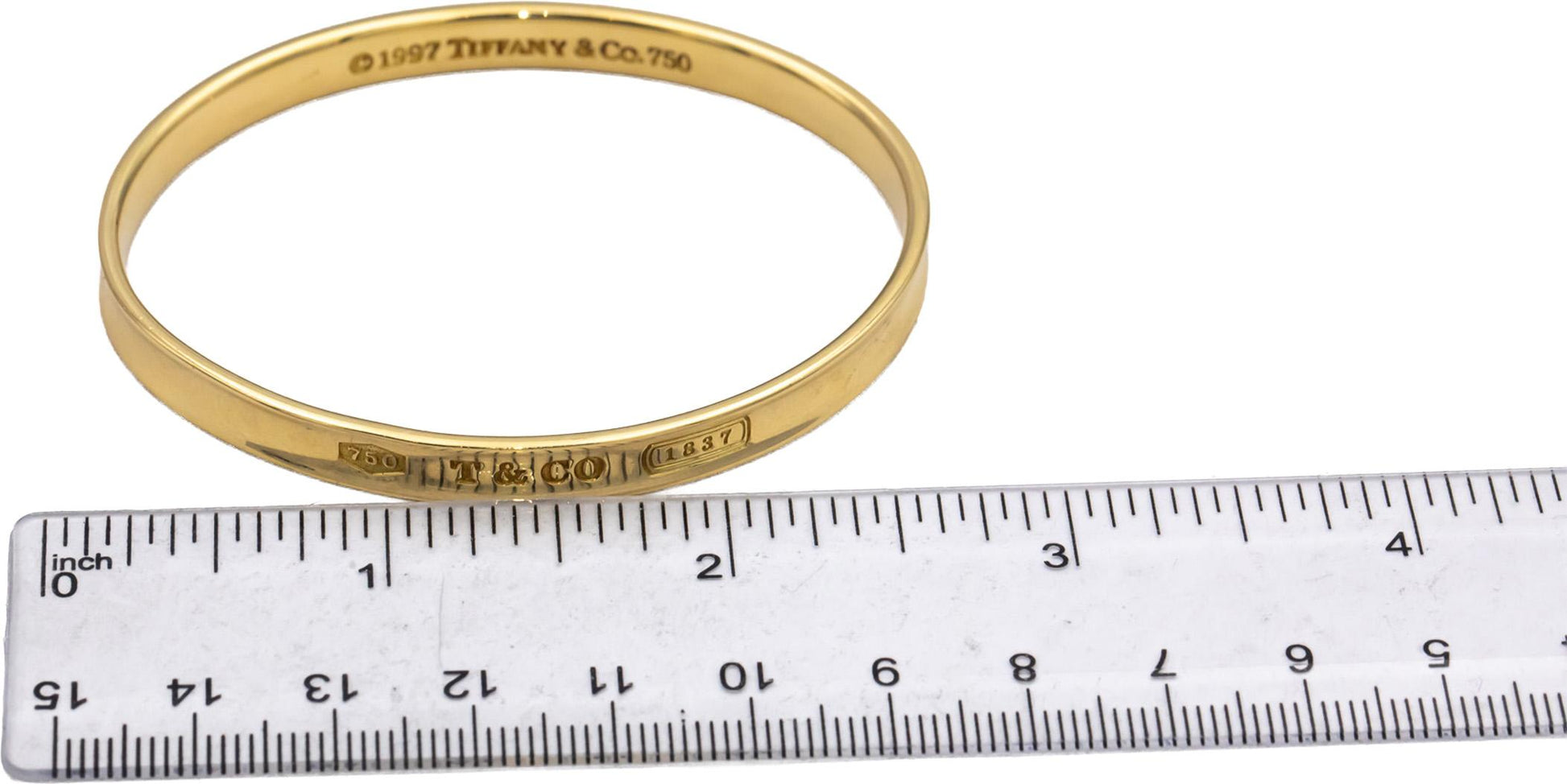 TIFFANY & CO. 18k Yellow Gold 1837 Narrow Bangle Bracelet