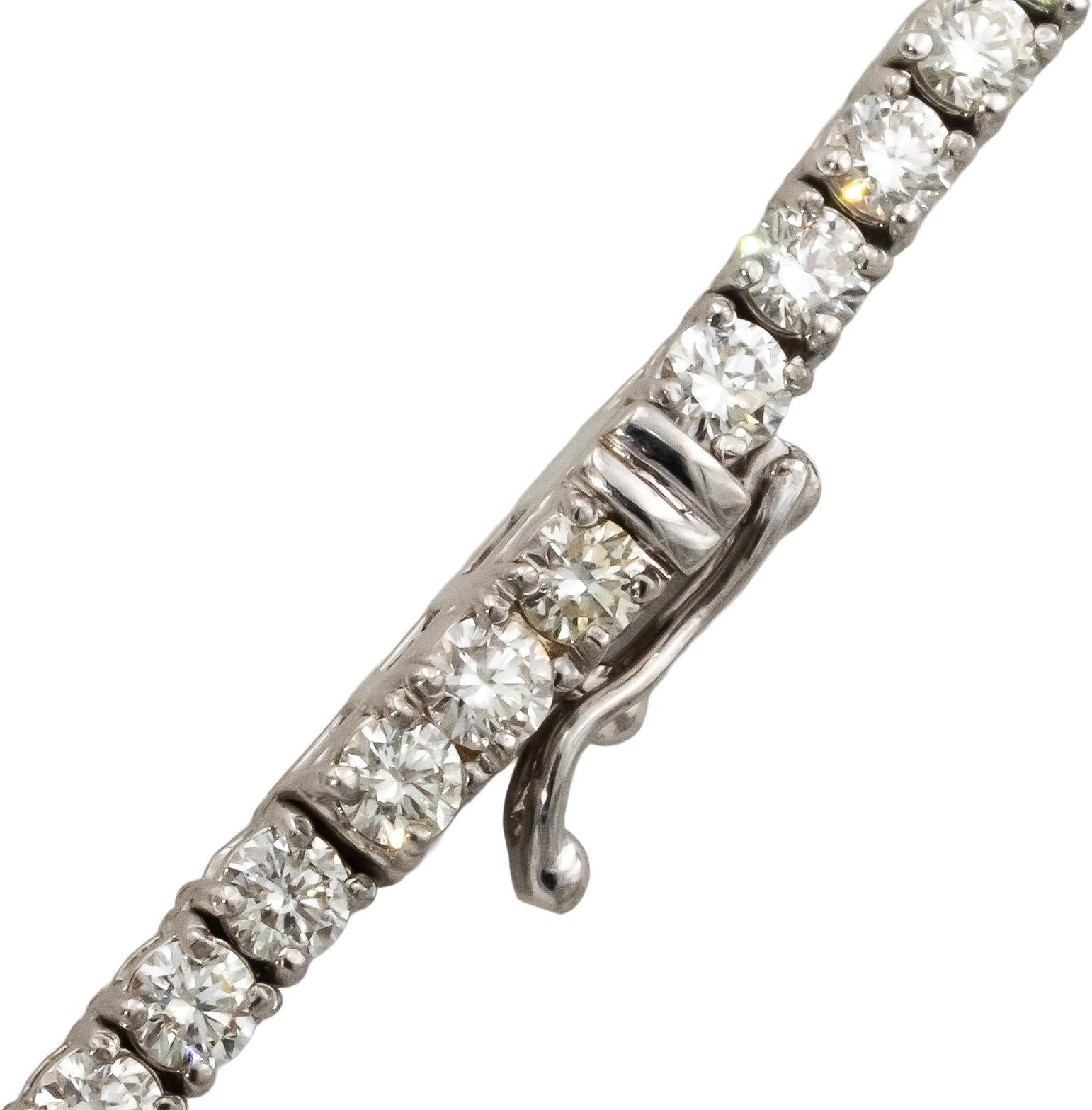 14k White Gold VS Round Diamond Tennis Necklace 11.25CT