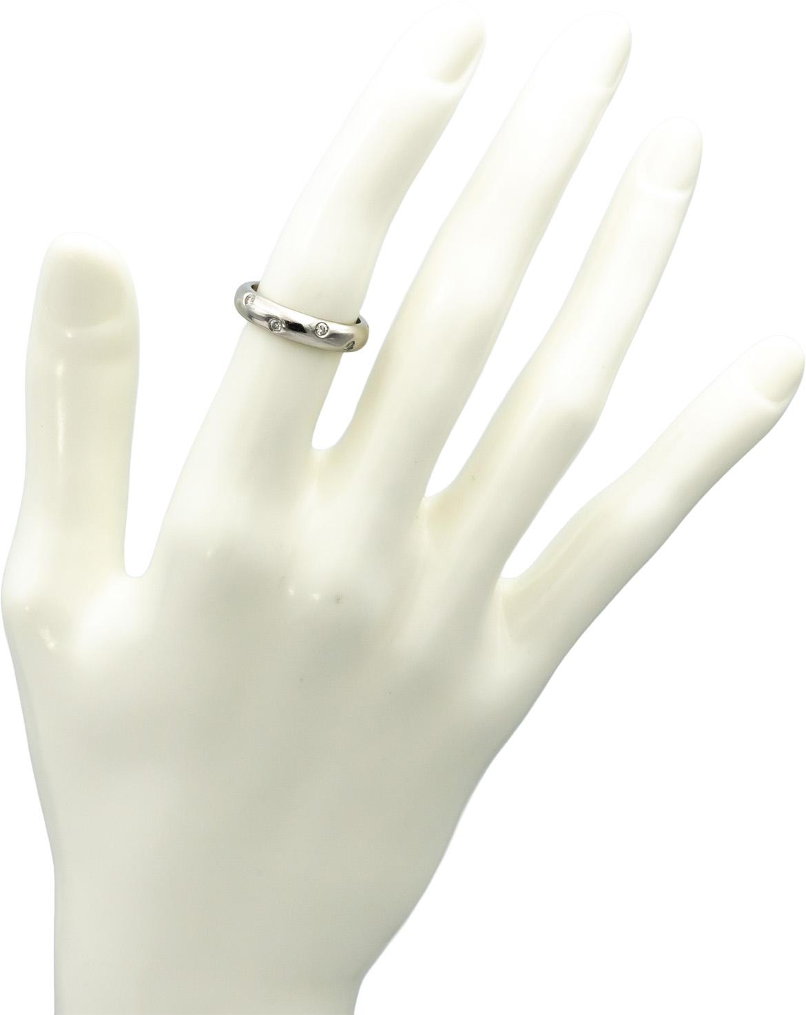 TIFFANY & CO. Platinum Etoile VS Round Diamond Eternity Ring 0.30CT Size 5.75