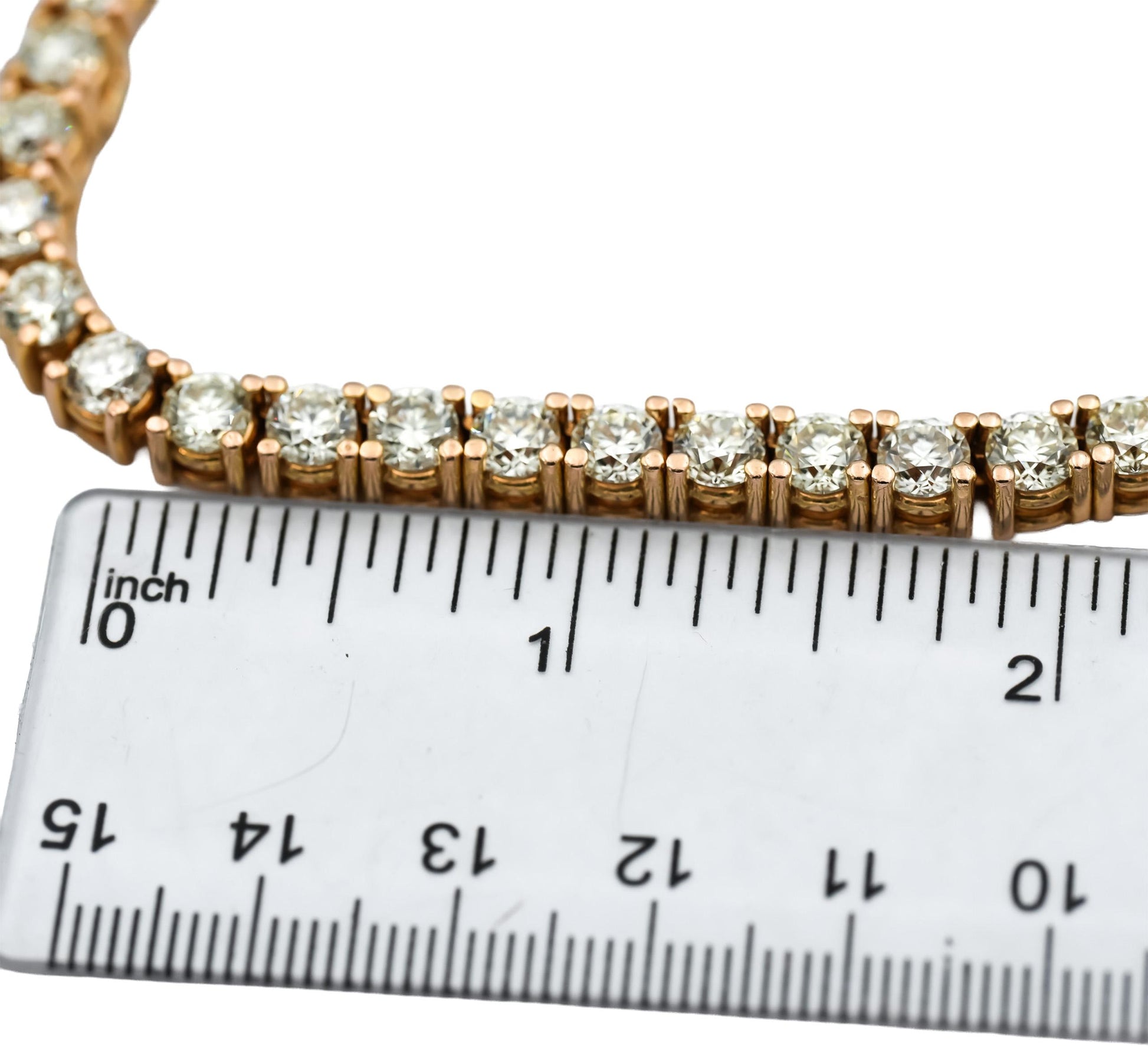 14k Rose Gold VS Round Diamond Tennis Necklace 51.13CT